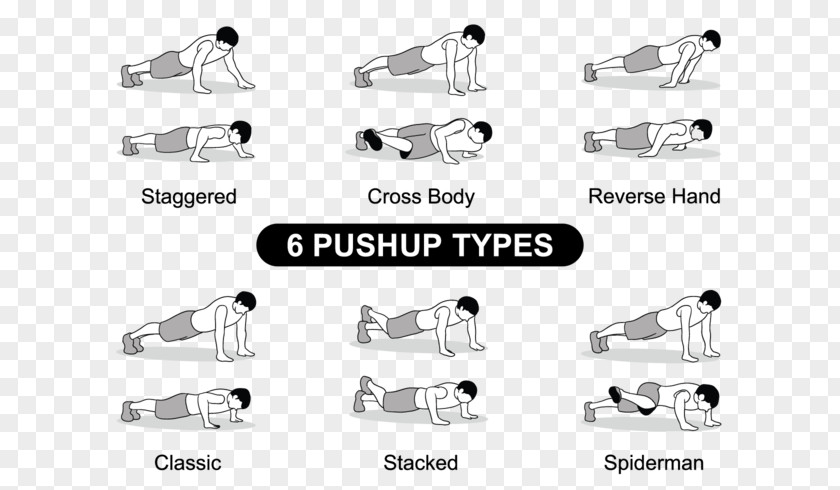 Bodybuilder Muscle Cartoon Push-up Exercise Vector Graphics Image PNG
