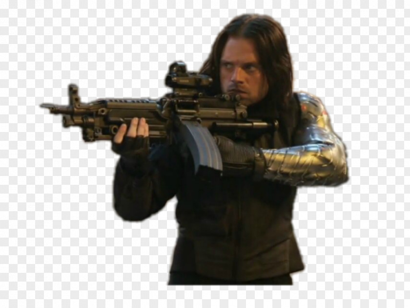 Bucky Barnes Captain America M249 Light Machine Gun Spider-Man PNG