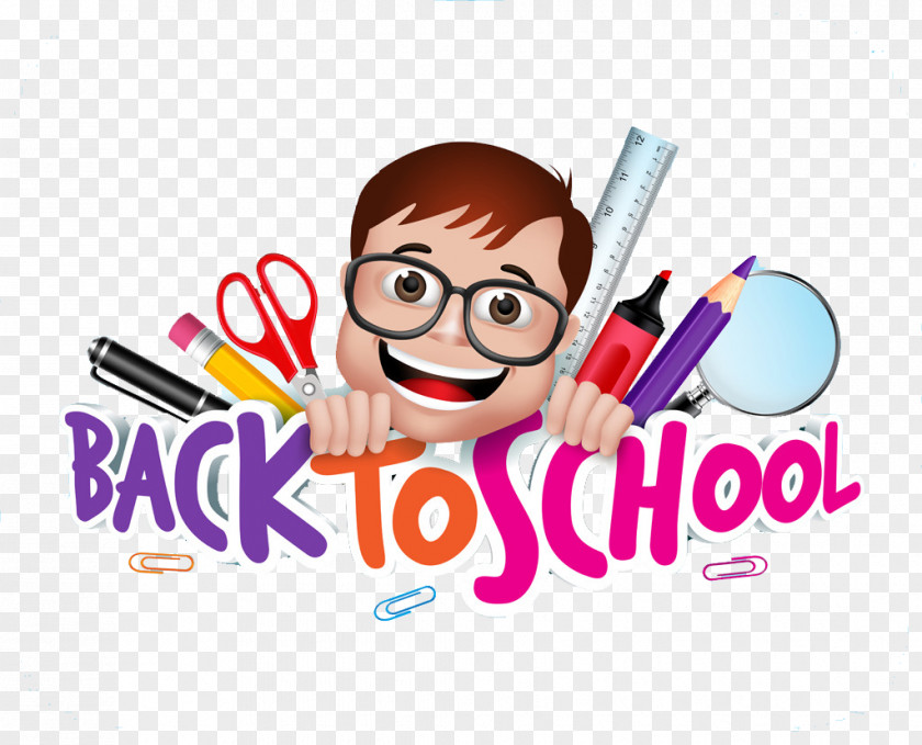 Cartoon School Ad Three-dimensional Space Color Drawing Illustration PNG