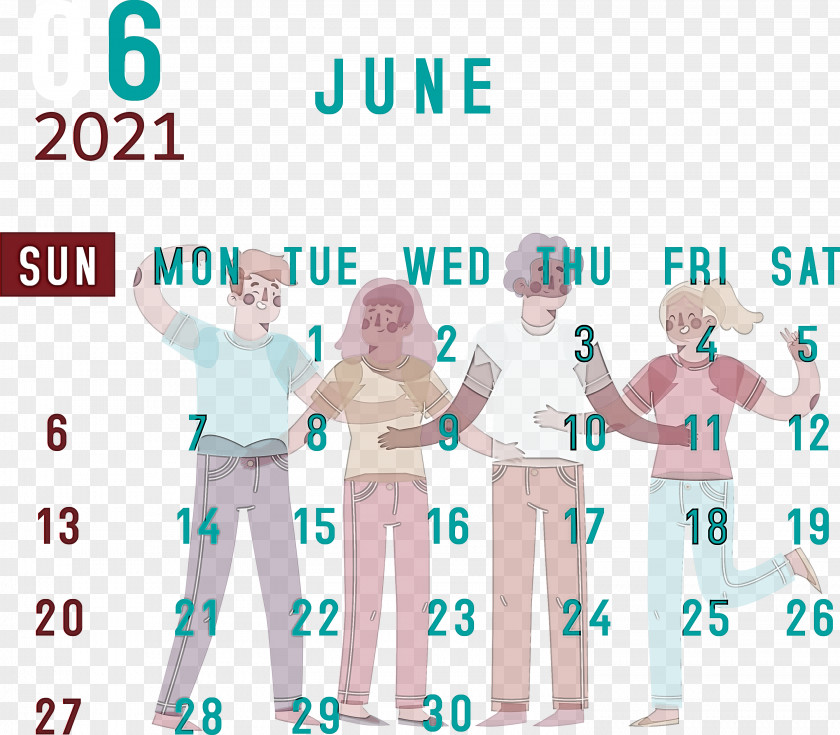 June 2021 Calendar Printable PNG