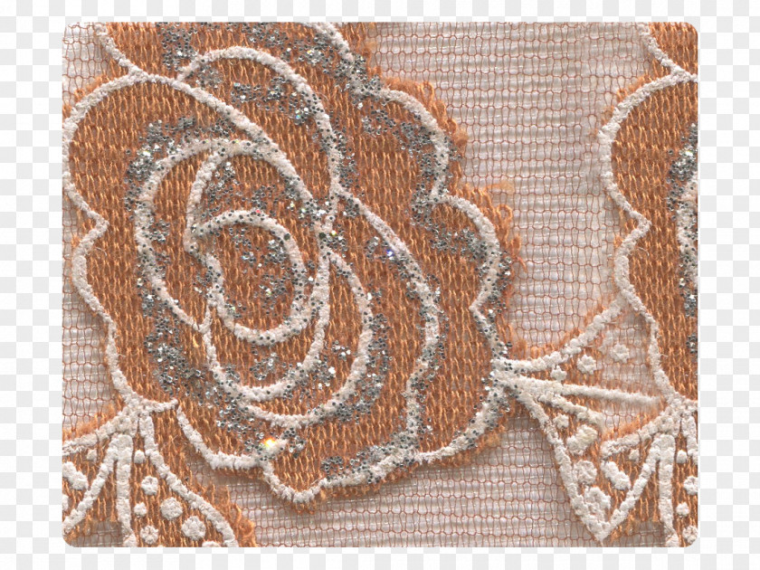 Brown Flower Place Mats Embroidery Pattern PNG
