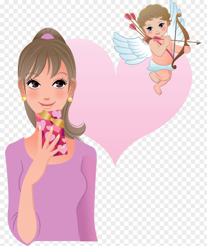 Cartoon Woman Cupid Royalty-free Illustration PNG