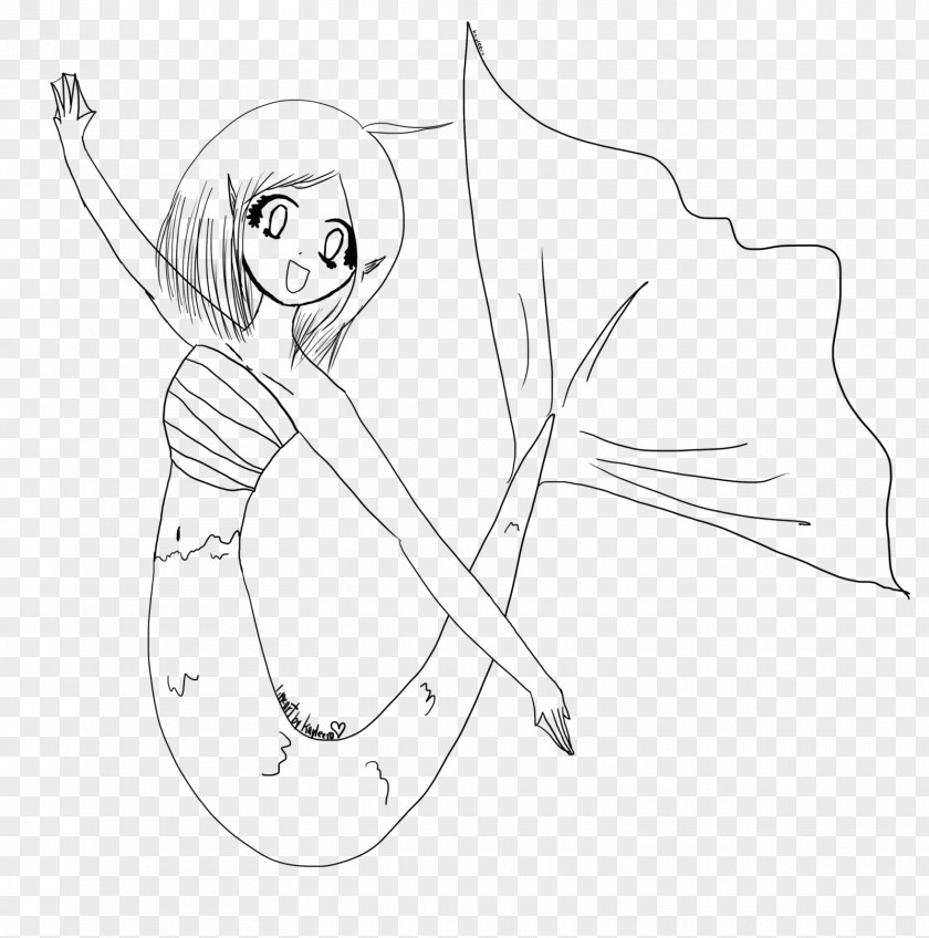 How To Draw Mermaid Tails Line Art /m/02csf Drawing Finger PNG