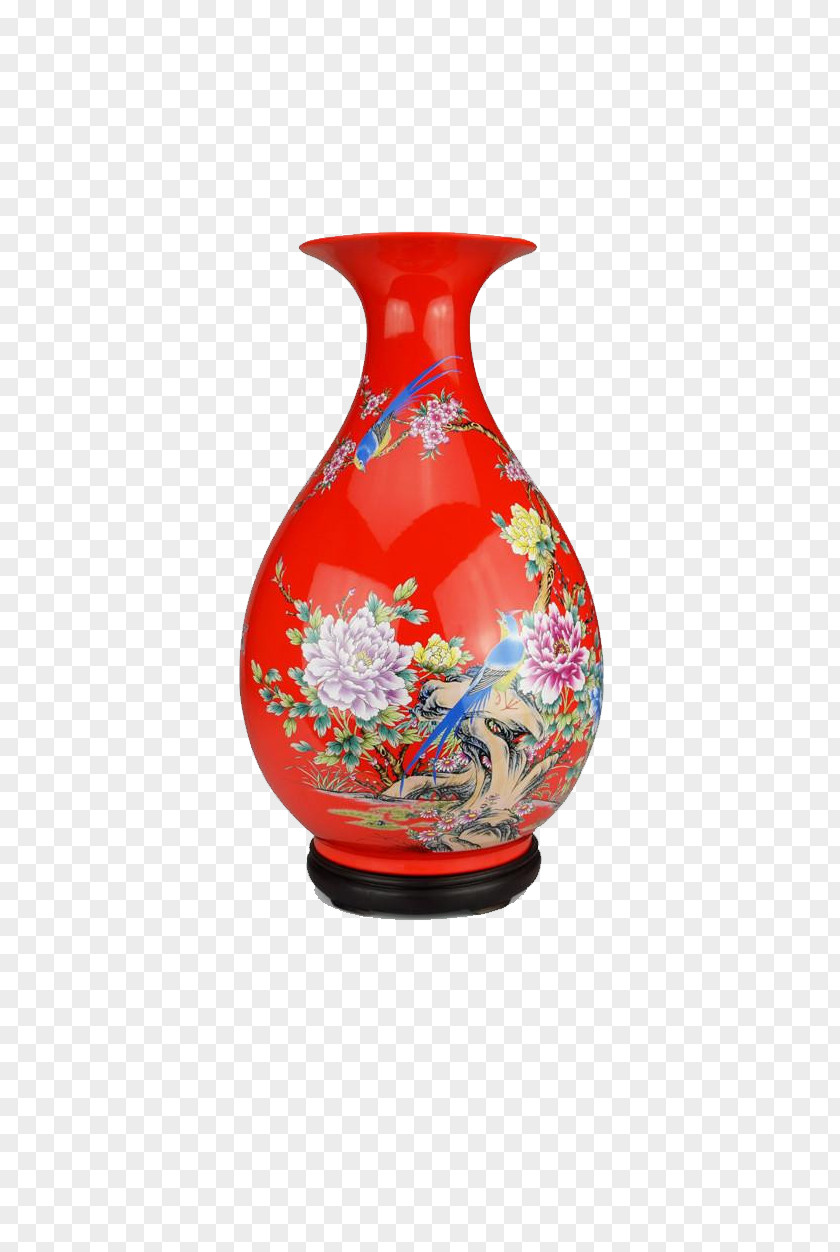 Red Vase Ceramic PNG