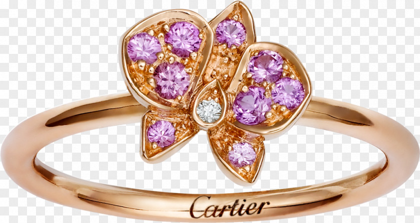 Ring Engagement Cartier Sapphire Diamond PNG