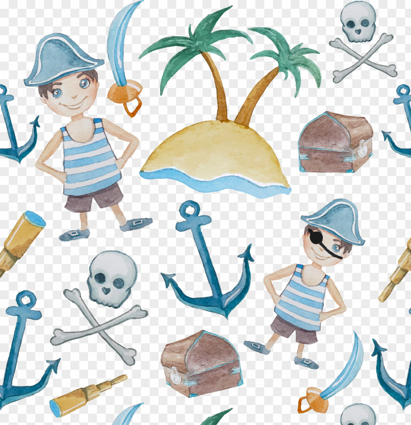 Decorative Elements Pirate Background Piracy Watercolor Painting Illustration PNG