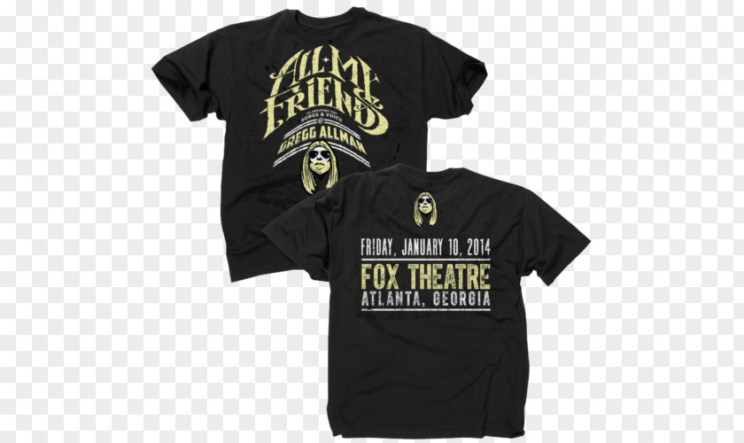 T-shirt Fox Theatre All My Friends (Celebrating The Songs & Voice Of Gregg Allman) Musician PNG