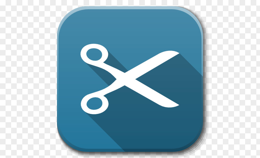 Apps Actions Cut Blue Symbol Aqua PNG