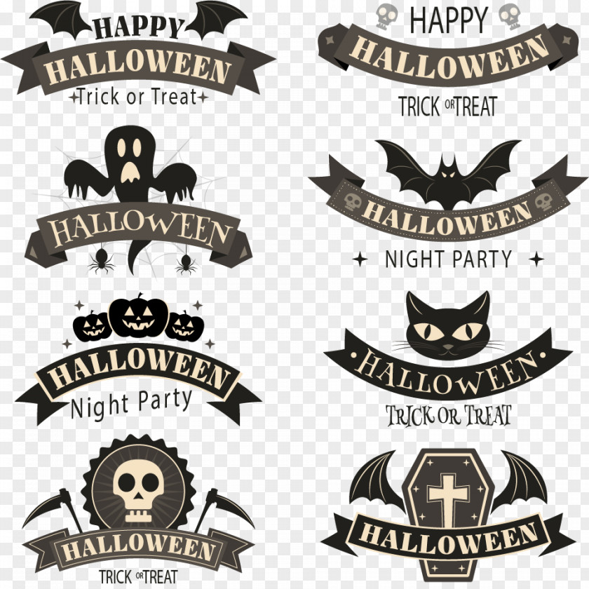 Bebas Banner Halloween Vector Graphics Image Design Illustration PNG