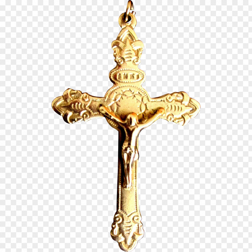 Gold Crucifix Cross Charms & Pendants Jewellery PNG