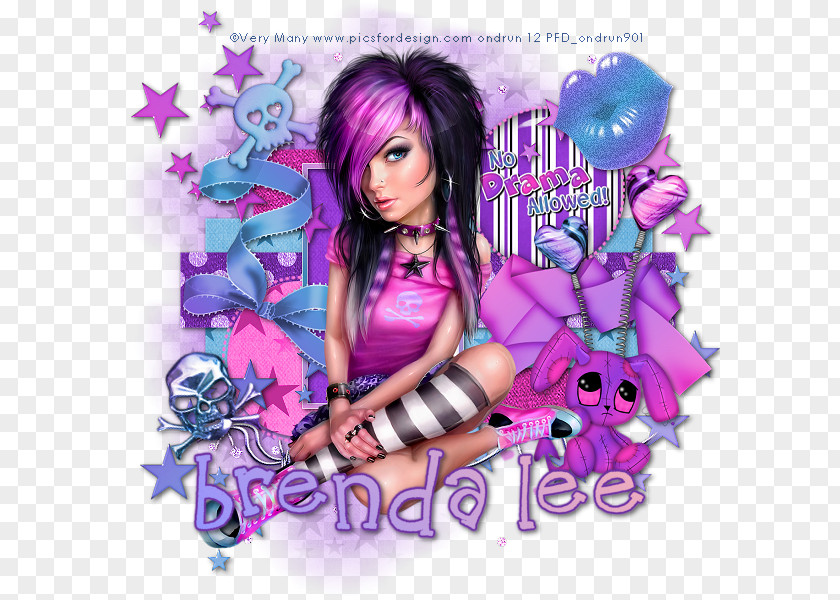 Hesston Black Hair Album Cover Pink M Character Poster PNG