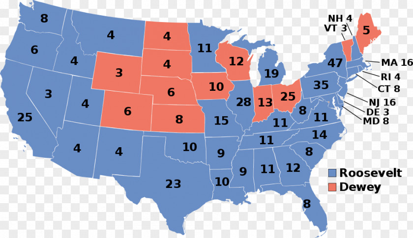 United States Presidential Election, 1944 1932 Electoral College PNG