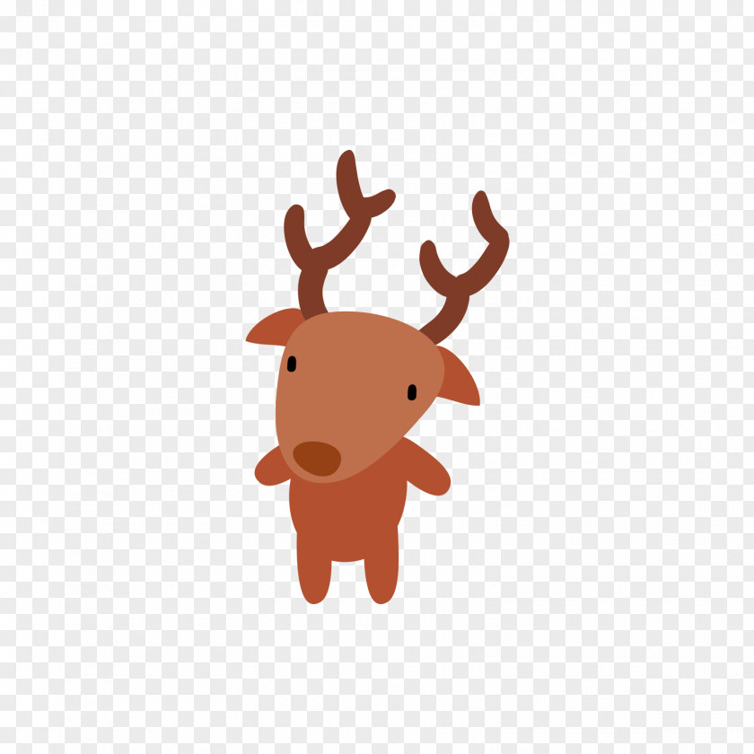 A Coffee Colored Cartoon Deer PNG