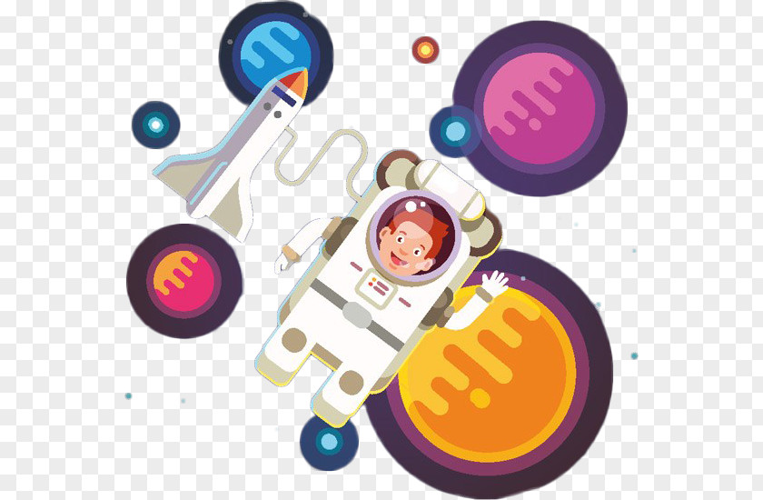 Astronaut Satellite Cartoon PNG