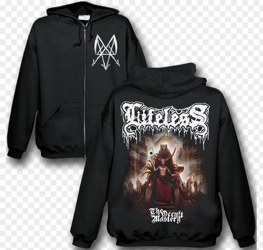 Metal Zipper Hoodie The Occult Mastery Death Album T-shirt PNG