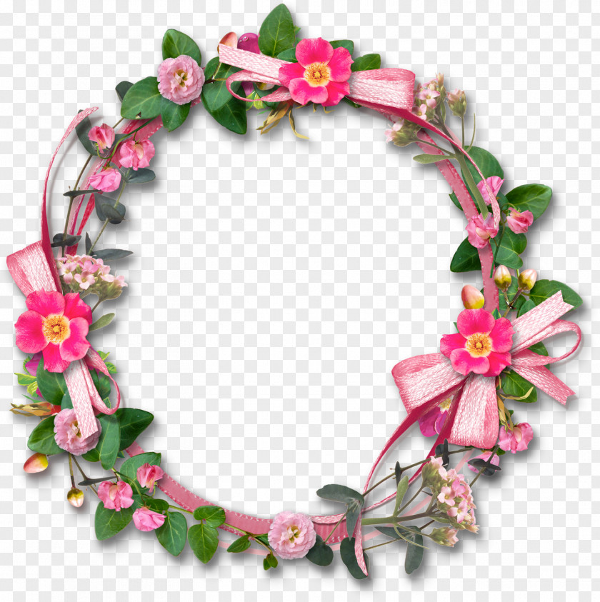 Round Frame Flower Clip Art PNG