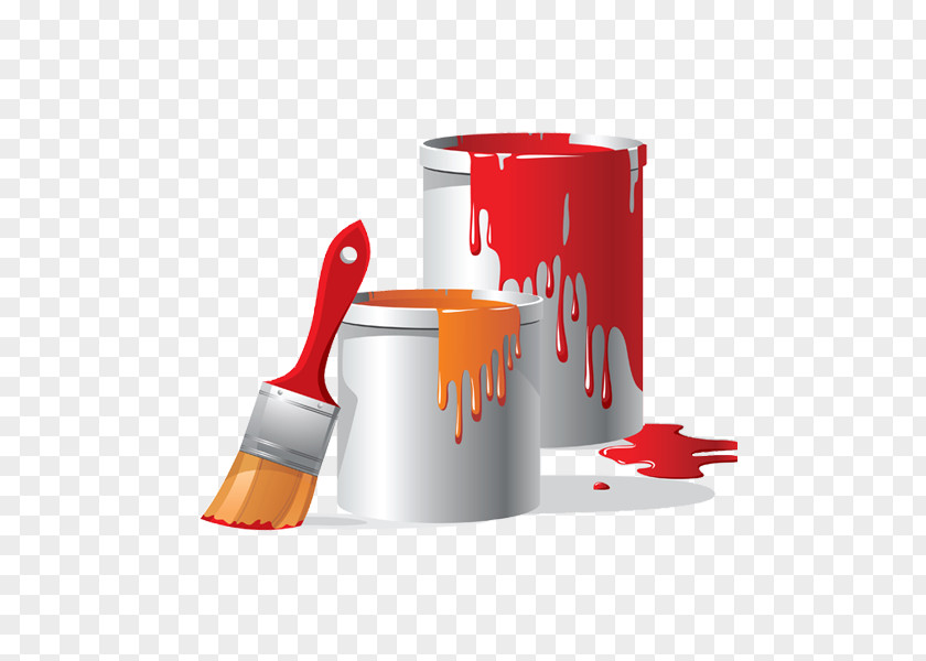 Wall Painting Paint Bucket Brush Clip Art PNG