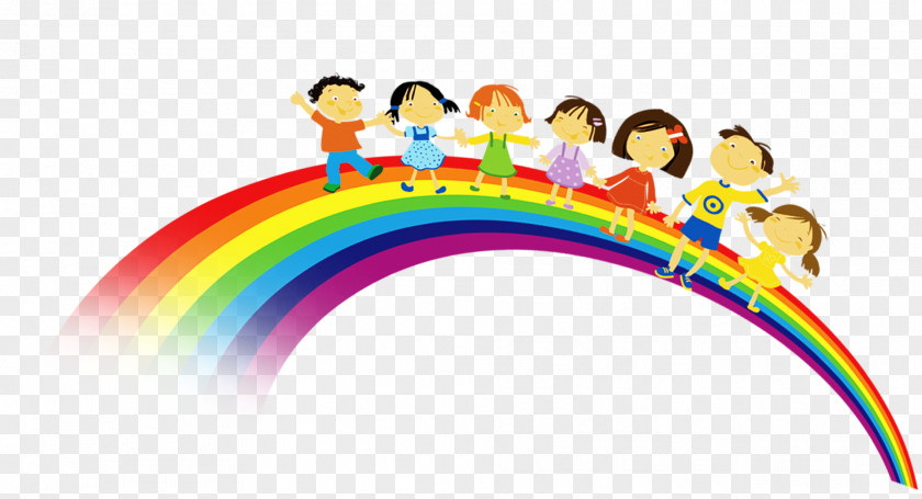 Colorful Children With Rainbow Decorative Patterns Child Euclidean Vector PNG