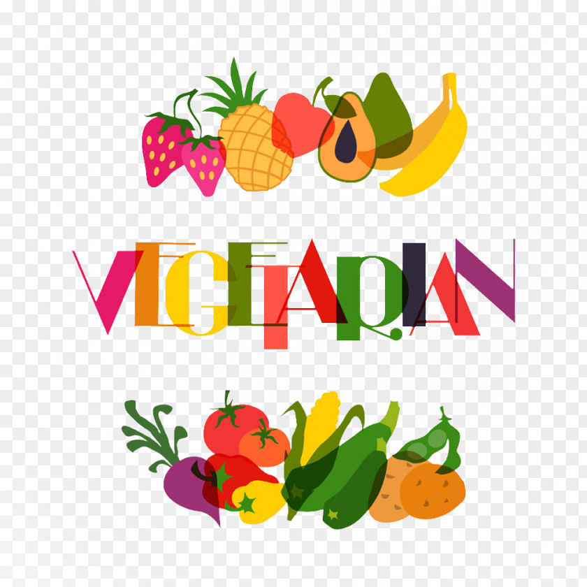 Cartoon Fruits And Vegetables Vegetarian Cuisine Cauliflower Strawberry Vegetable Vegetarianism PNG