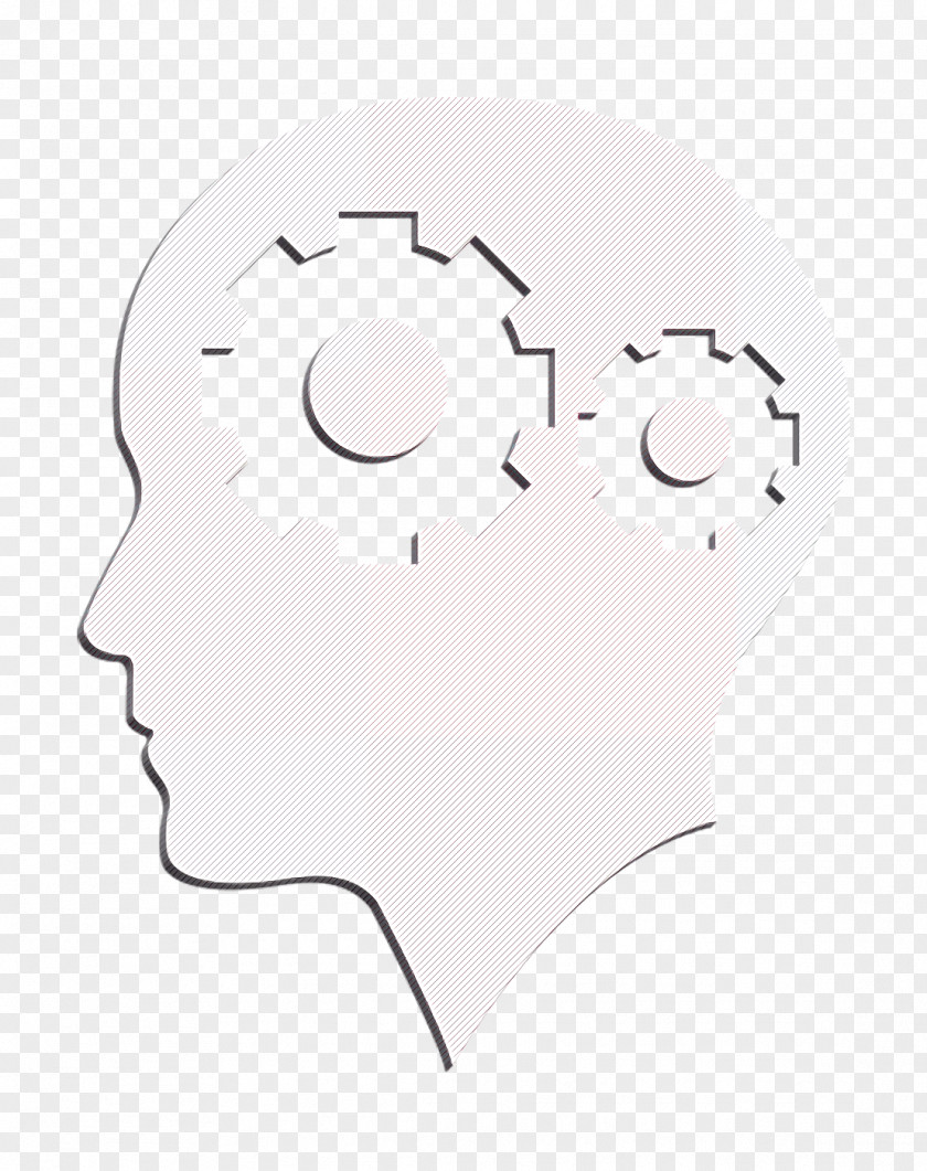 Icon Man Bald Head With Two Gears Inside Nlp PNG