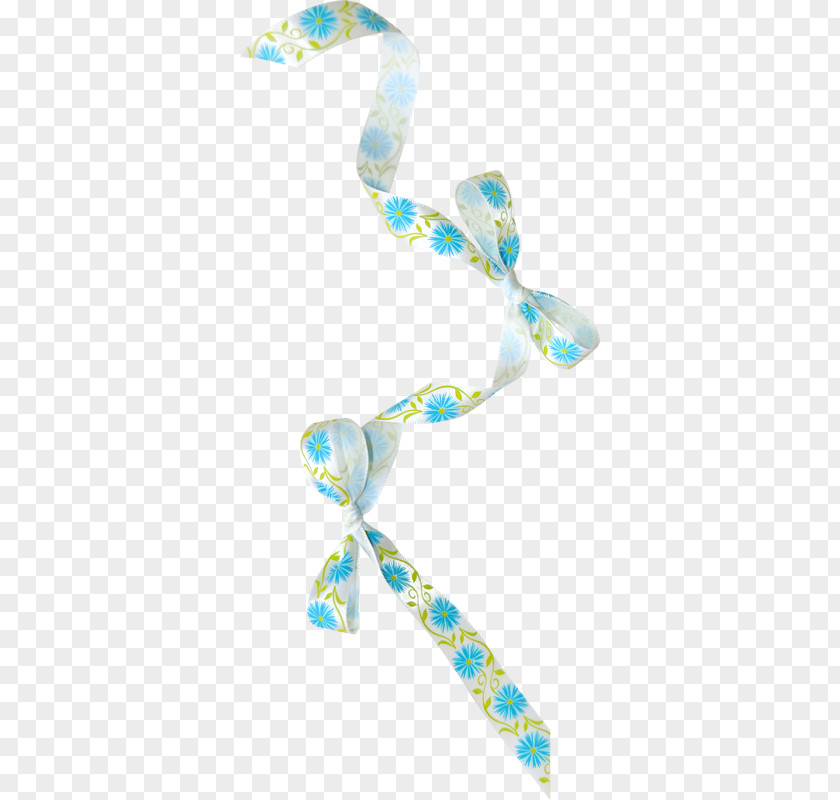 Ribbon Hair Tie Turquoise PNG