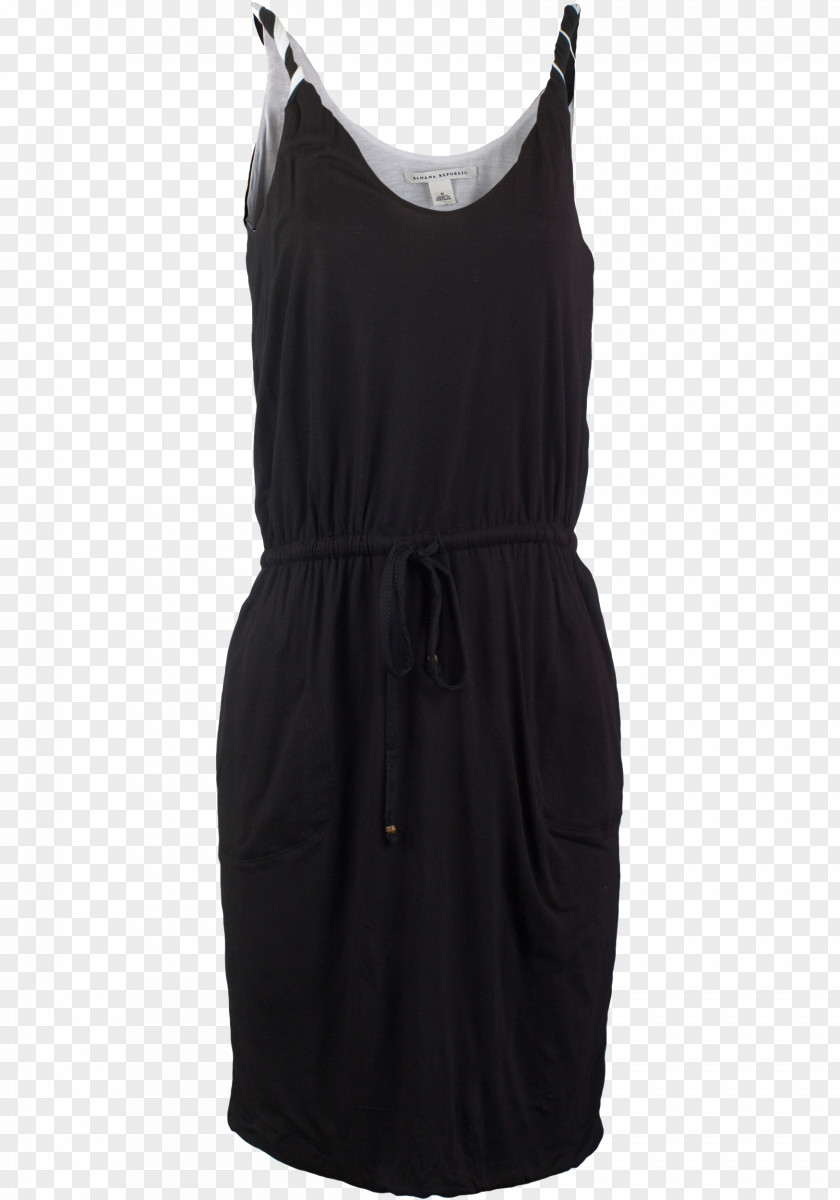 Stylish Black Dress Little Sleeve Neck PNG