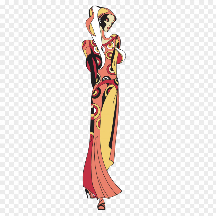 Medieval Fashionable Woman Model Euclidean Vector PNG