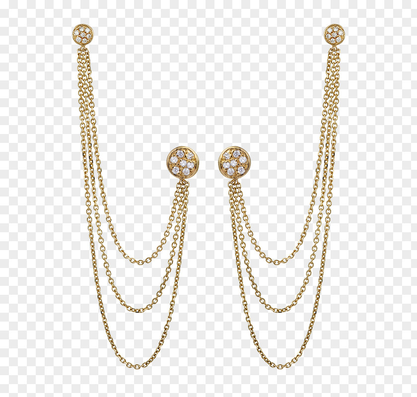 Ear Piece Earring Body Jewellery Chain Necklace PNG
