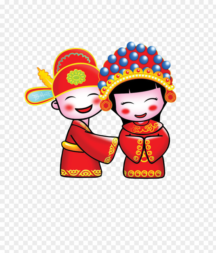 Cartoon Bride And Groom Chinese Marriage Bridegroom PNG