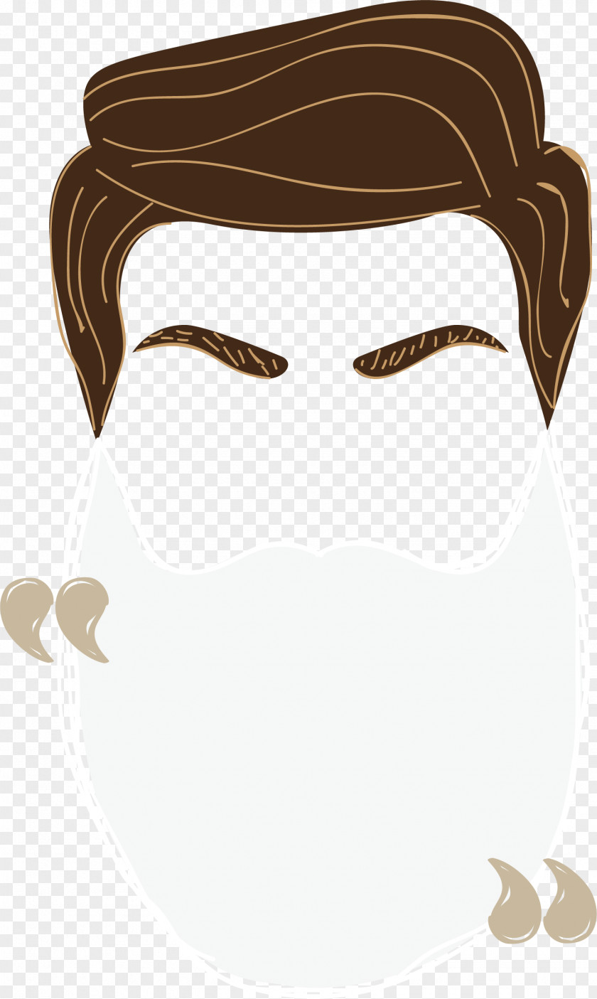 Hand-painted Beard Hair Title Box PNG