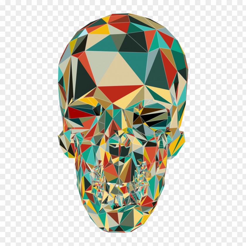 Polygon Skull Pattern Calavera T-shirt PNG
