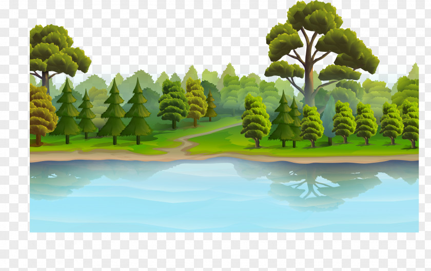 Vector Painted Small Lake Stock Photography Royalty-free PNG