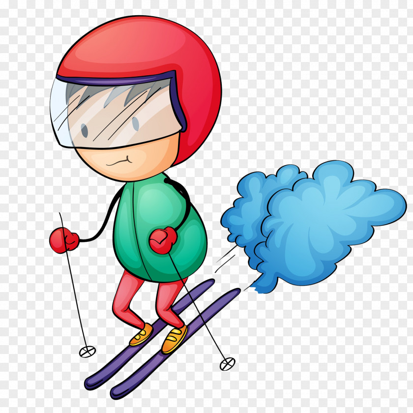 Skiing Boy Slalom Alpine Clip Art PNG