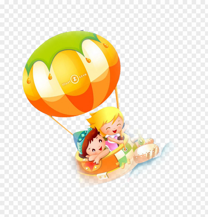 Cartoon Parachute Balloon PNG