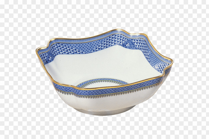 Bowl Ceramic Mottahedeh & Company Cobalt Blue PNG