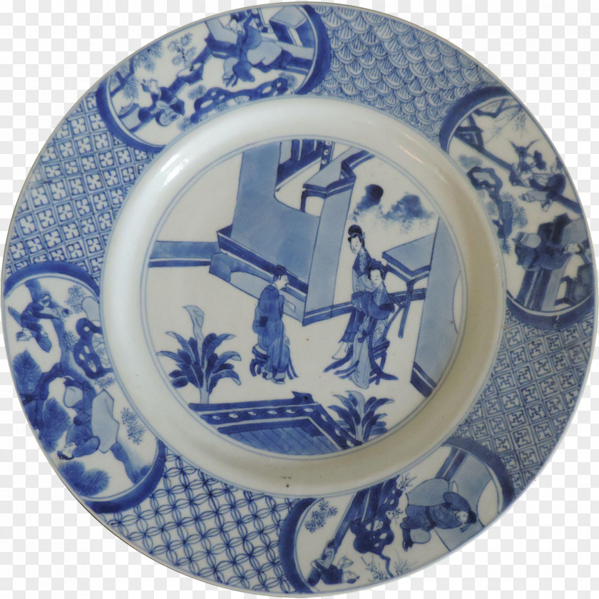 Plate Blue And White Pottery Ceramic Porcelain PNG