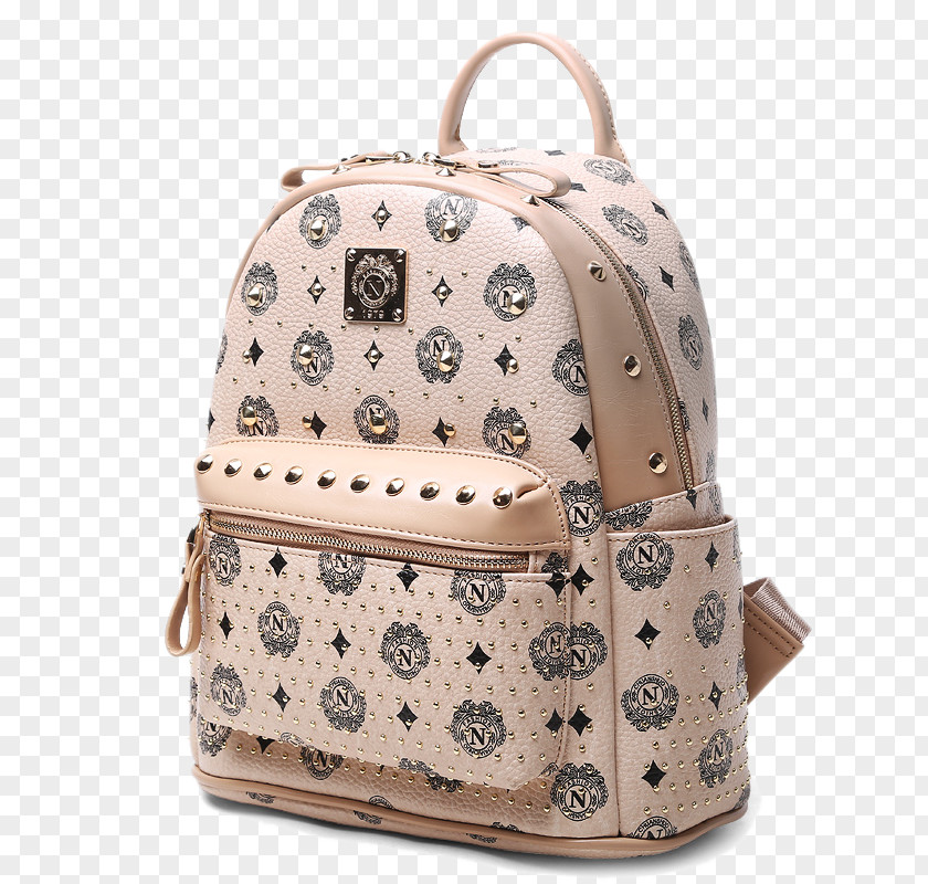 Orange-white Pattern Backpack Handbag PNG