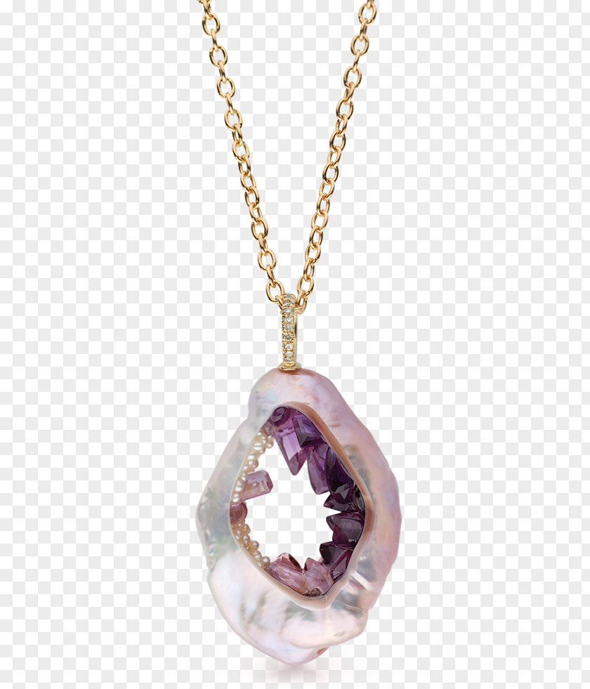 Purple Amethyst Locket Necklace Jewellery PNG