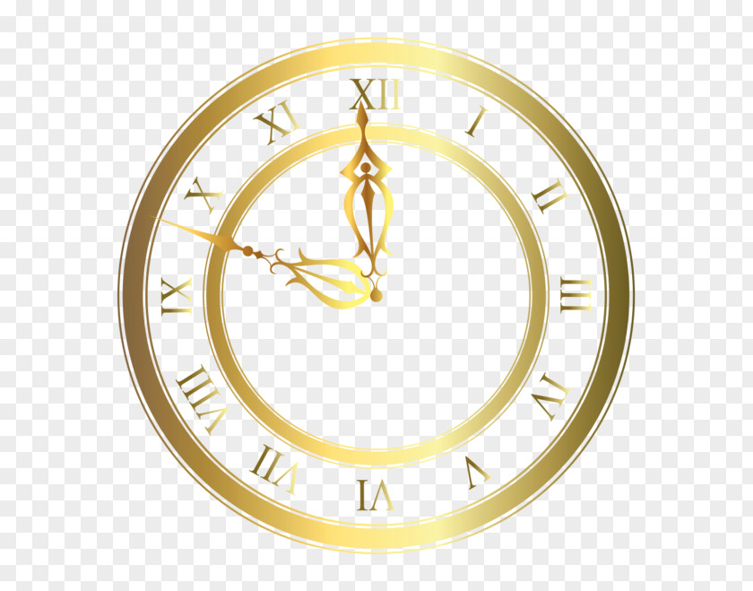 Gold Clock Clip Art PNG