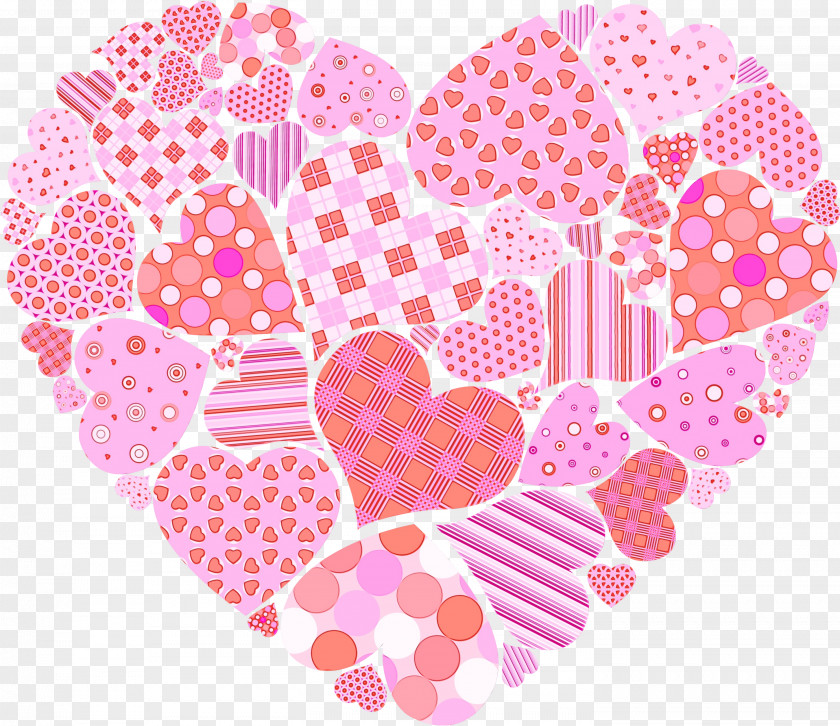Love Sticker Heart Pink Pattern PNG