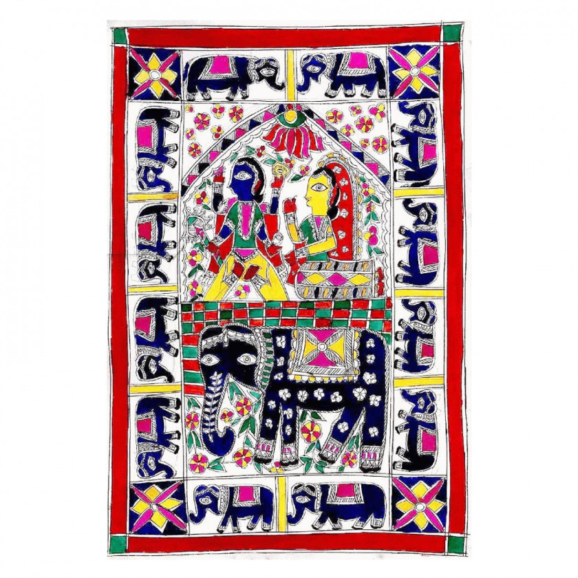 Radha Krishna Madhubani, India Durga Puja Madhubani Art Craft PNG