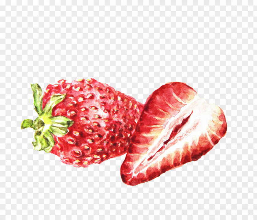 Strawberry Cut In Half Picture Material Aedmaasikas Fruit Food PNG