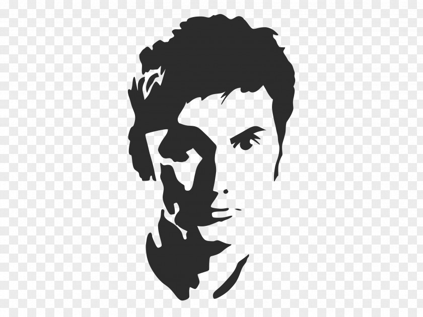 Doctor Who David Tennant Tenth Silhouette Stencil PNG