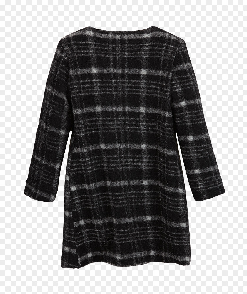 Dress Tartan Sleeve Blouse Black M PNG