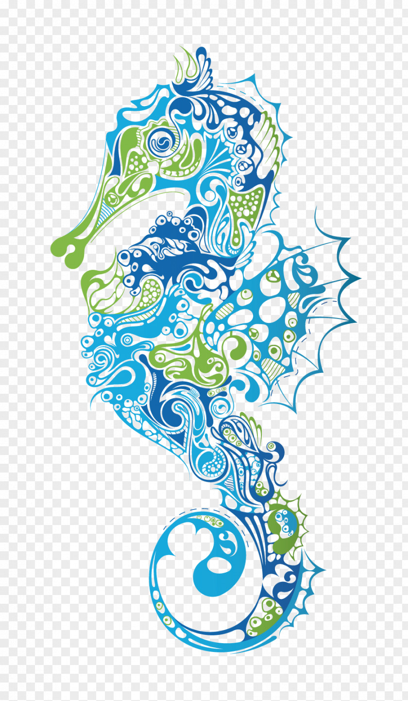 Seahorse Art Aquatic Animal Painting Clip PNG