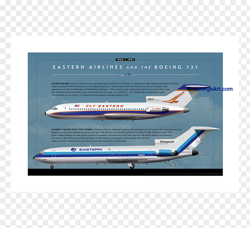 Travel Narrow-body Aircraft Eastern Air Lines Airline Boeing 727 PNG