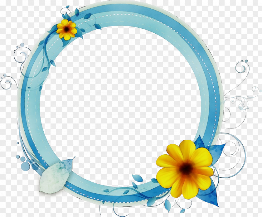 Turquoise Flower Circle PNG
