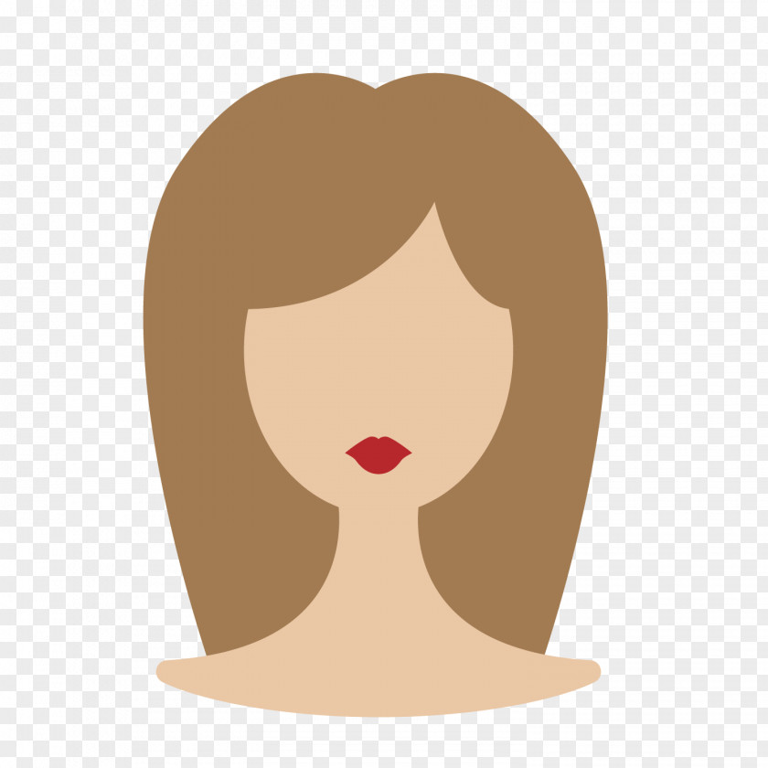 Brown Model Lady Wig Nose Forehead Cartoon Font PNG
