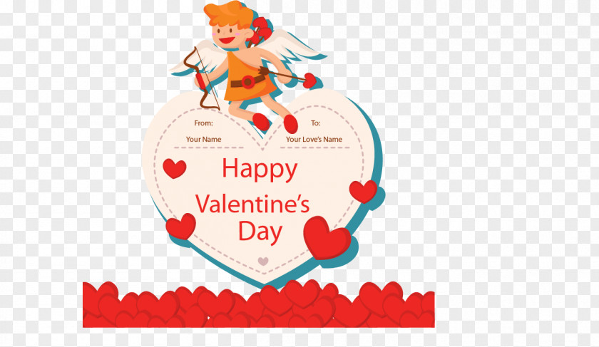 Vector Color Cupid Valentine's Day Greeting Cards Valentines Card Clip Art PNG