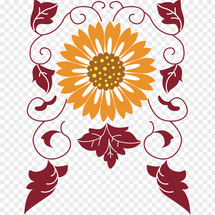 Chrysanthemum Pattern Motif PNG